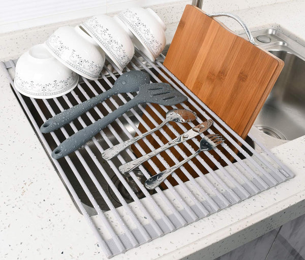 20.5 x 13.1 Inch Roll-Up Dish Drying Rack for Large Kitchen Sinks
