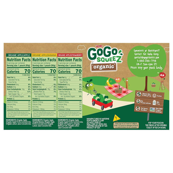 GoGo squeeZ Organic Applesauce and Fruit Puree Variety Pack