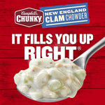 Campbell's Chunky New England Clam Chowder Soup, 18.8 Oz Can, Microwavable, 12 Grams Protein
