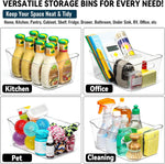 12-pack clear plastic storage bins for organizing and labeling