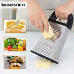 Urbanstrive 18/8 Stainless Steel Cheese Grater with Container Box, Zester, and Dishwasher Safe Kitchen Gadgets