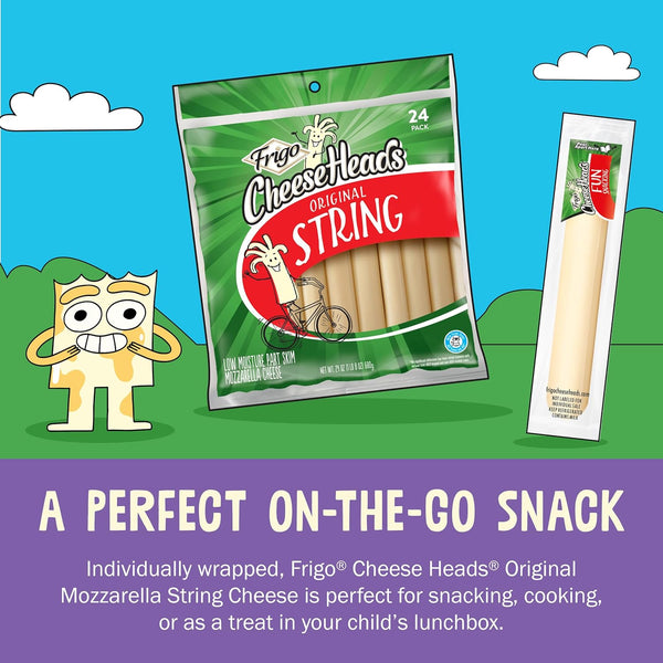 Frigo® Cheese Heads® Original Mozzarella String Cheese Snacks, 24 oz, 24 Count