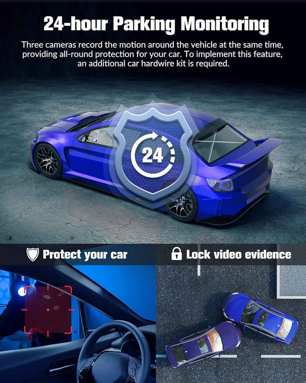 Dash Camera for Cars, 4K UHD Car Camera with 32GB Card, Super Night Vision, 170° Wide Angle and 24H Parking Mode