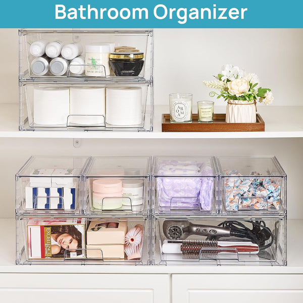 Vtopmart Stackable Storage Drawers for Bathroom and Home Organization