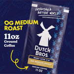 Dutch Bros OG Medium Roast Ground Coffee, 11oz Bag, 100% Arabica, Bagged, Brew at Home