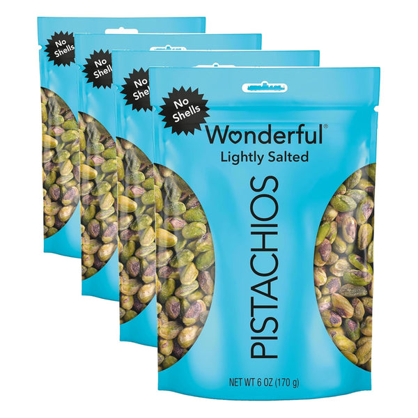 Wonderful Pistachios Lightly Salted No Shells 12 Ounce Resealable Bag Gluten Free Protein Snacks