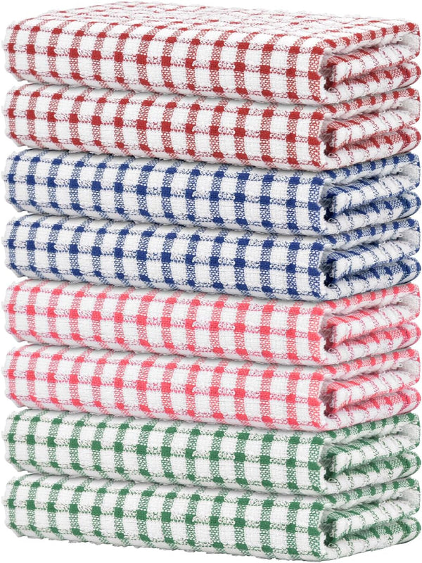 8 Pcs Kitchen Dish Rags,100% Cotton Soft Absorbent Quick Drying Dish Cloths for Kitchen,Washing Dishes,Cleaning rags-11 x 11In