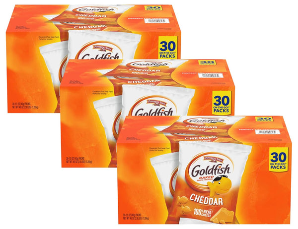 Goldfish Cheddar Crackers, 1.5 oz. Snack Packs, 30 Count