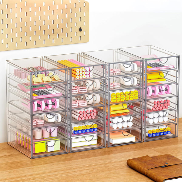 Acrylic Makeup Organizer with 19 Drawers for Bathroom Vanity Desk