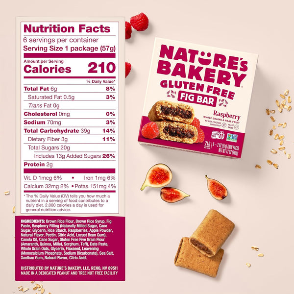 Gluten-free fig bars with real fruit and non-GMO ingredients in a twin pack