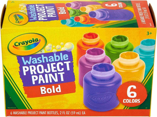 Crayola Washable Kids Paint (6ct), Assorted Bulk Paint Set for Kids, Must Have Preschool Arts & Crafts Supplies, Nontoxic, Learning Activities for Toddlers