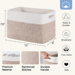 4 pack storage baskets for organizing, woven baskets for shelves, durable gift basket bins toy storage