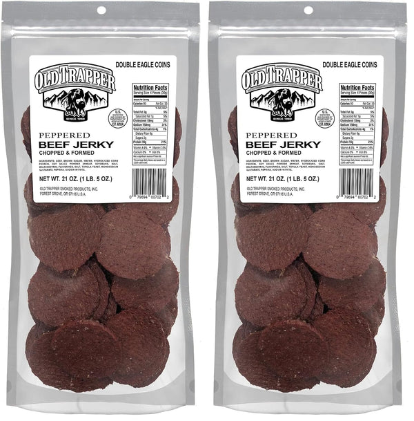 Old Trapper Double Eagle Beef Jerky, 21 Ounce Package, 10 Grams of Protein and 80 Calories per Serving