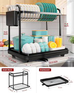 Sakugi 2-Tier Dish Drying Rack for Kitchen Counter Organization