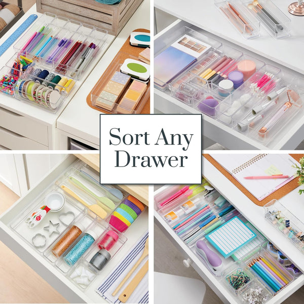 STORi SimpleSort 10-Piece Stackable Clear Drawer Organizer Set