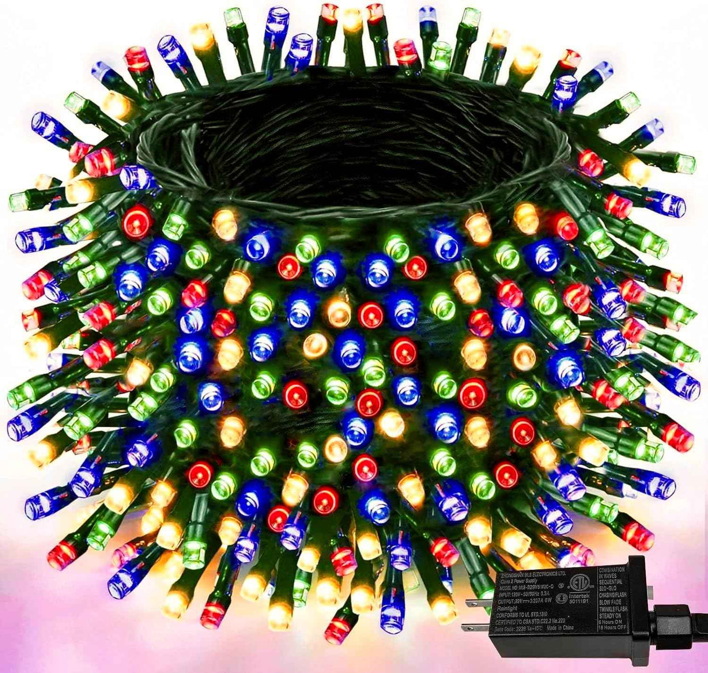 Upgraded 75.8 FT 200 LED Christmas String Lights Outdoor/Indoor, Timer & Memory Function & 8 Modes, Extendable Green Wire Waterproof Fairy String Lights for Xmas Tree Holiday Party Garden (Warm White)