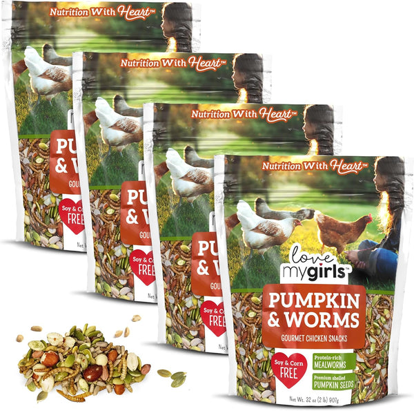 Love My Girls: Chicken Snacks - Fruit & Worms - 5lb Bag - Global Harvest, Gourmet Multi-Grain Treats, Corn-Free, Nutritious & Protein Rich Mealworms