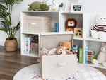 StorageWorks Fabric Storage Bins with Lid, Decorative Storage Boxes for Shelves and Closets