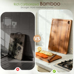 Astercook Deep-Carbonized Bamboo Cutting Board Set with Storage Stand