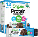 Orgain Organic Vegan Protein Bars, Chocolate Brownie, 10g Plant Based Protein, 12 Count