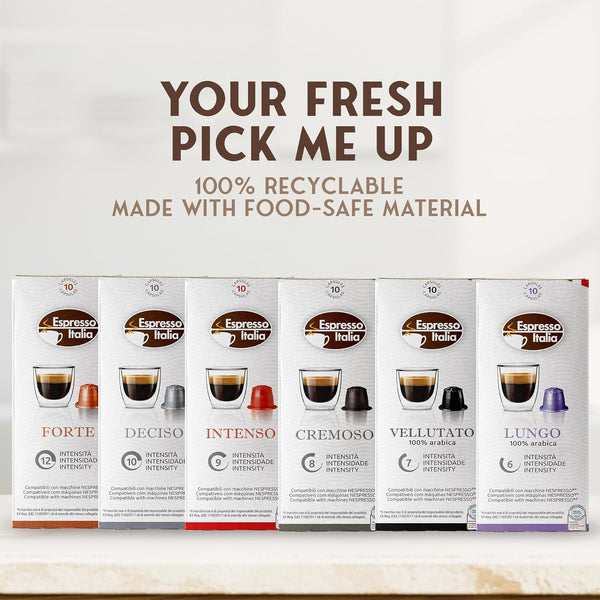Espresso Italia 100 Variety Pack Pods compatible with Nespresso Original Line Machines
