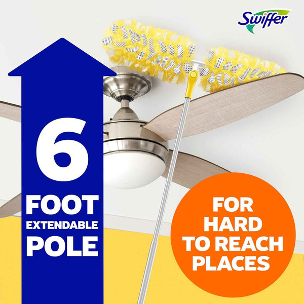 Heavy Duty Swiffer 6FT Extendable Handle Duster Kit for Home and Office Dust Removal