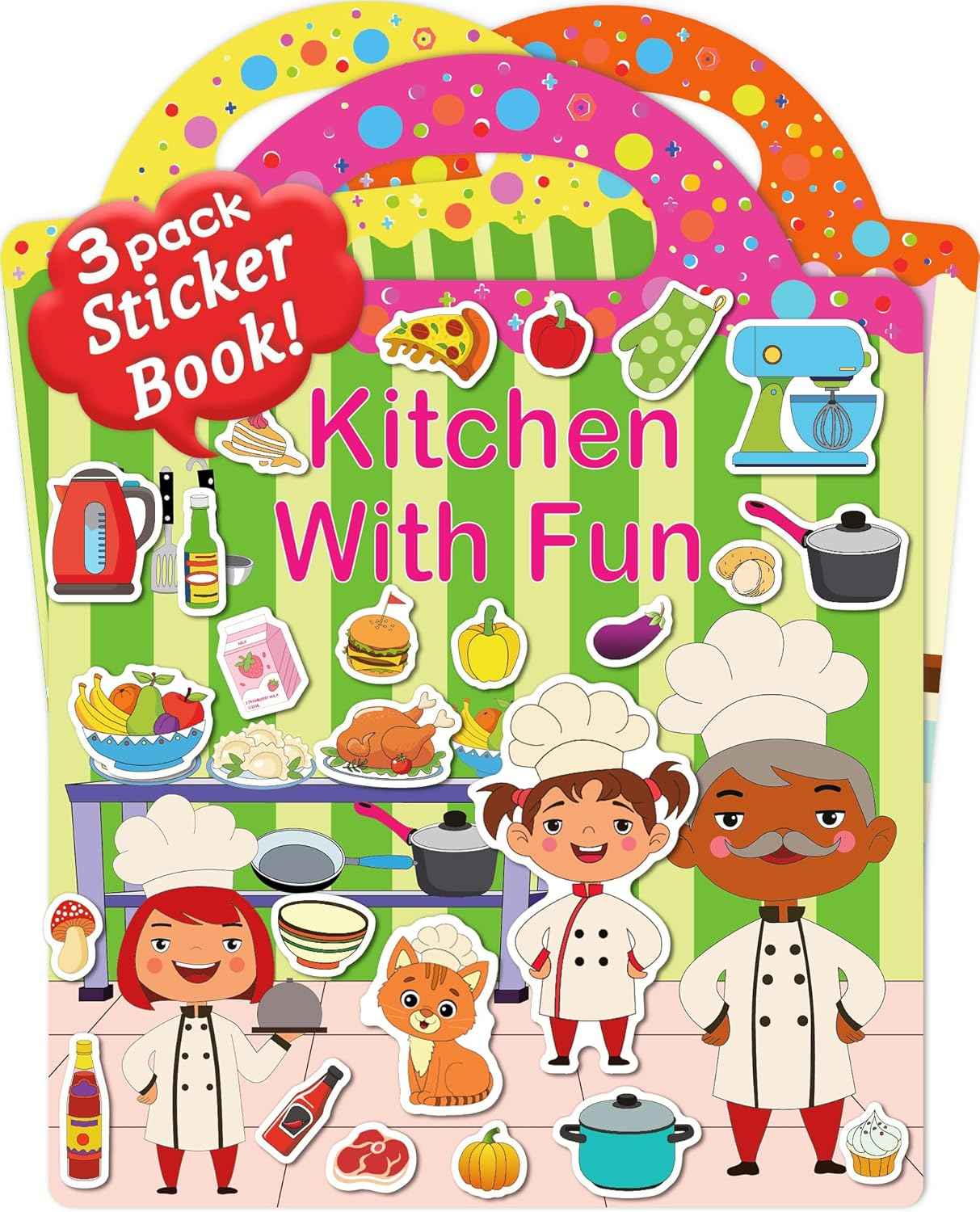 Benresive Reusable Sticker Book for Toddlers 2-4 Years, 3 Sets Travel Stickers for Kids, Waterproof Sticker Books for Toddlers 1-3, Crafts Activities for Todddlers 1-3 2-4 3-5