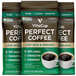 VitaCup Perfect Low Acid Coffee Ground, USDA Organic & Fair Trade, Mycotoxin Free, Dark Roast Guatemala Single Origin