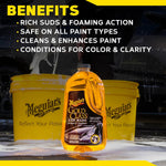 Meguiar's Gold Class Car Wash - 64 Oz, Foam Cannon or Bucket Wash, Safe for All Paint Types, 1-Step Cleaning and Conditioning