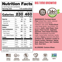 Lenny & Larry's Protein Cookie, Big Time Brownie, 16g Plant Protein, 10g Fiber, Soft-Baked, Vegan, Non-GMO, 4oz, Pack of 12