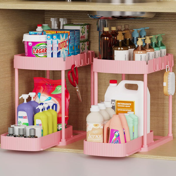 Ukeetap Multi-Purpose Pull-Out Storage Organizers for Bathroom and Kitchen