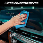 viking glass microfiber cleaning cloth 2 pack blue 16x16 inch for car and home