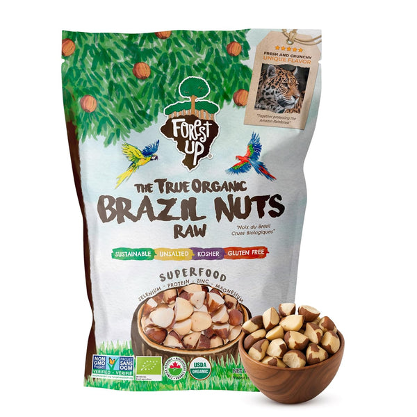 Brazil Nuts, 15 oz, Raw, Unsalted, Kosher, Organic, Vegan, Gluten Free, Harvested in Amazon Rainforest