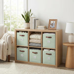 DECOMOMO Storage Bins, Sage Green, 6-Piece Set, 10.5" x 11"