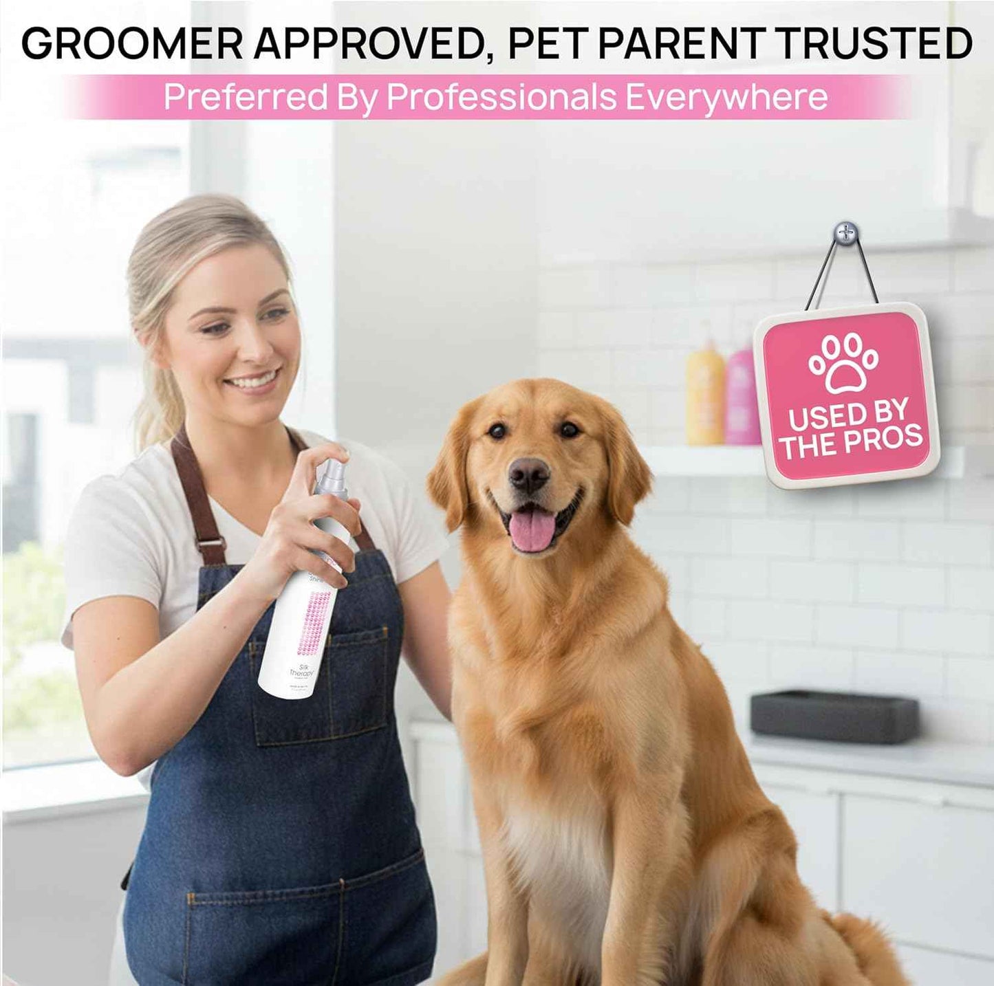 BioSilk Therapy Detangling Plus Shine Protecting Mist for Dogs | Best Detangling Spray For All Dogs and Puppies