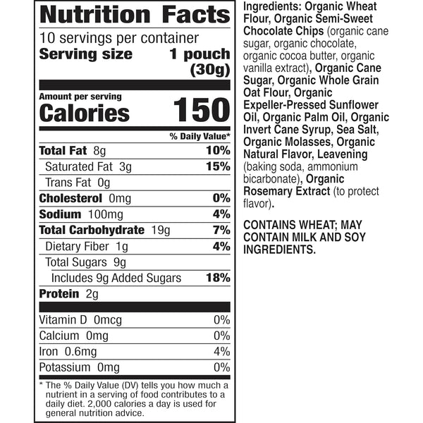 Annie's Organic Chocolate Chip Cookie Bites, 10.5 oz, 10 Pouches