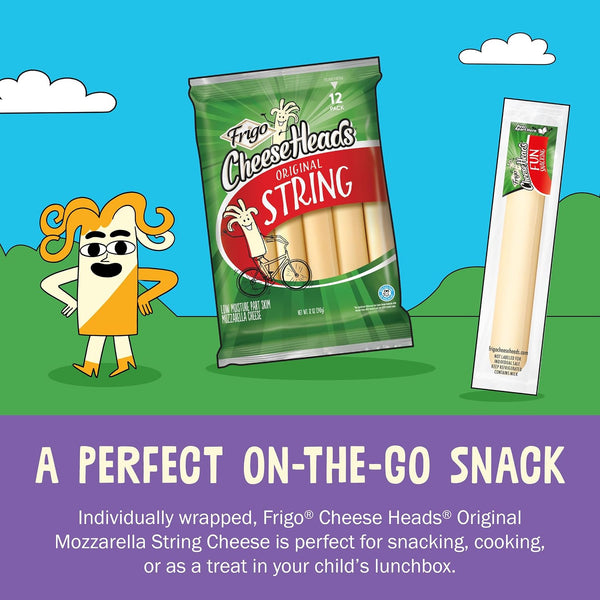 Frigo® Cheese Heads® Original Mozzarella String Cheese Snacks, 12 oz, 12 Count