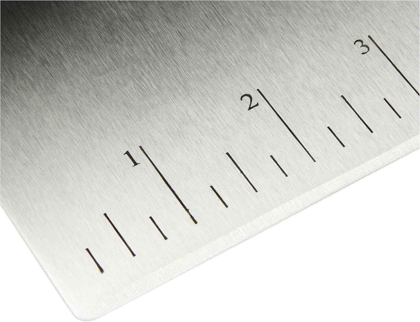 Amazon Basics Multi-Purpose Stainless Steel Scraper/Chopper with Contoured Grip, 6", Black, Silver