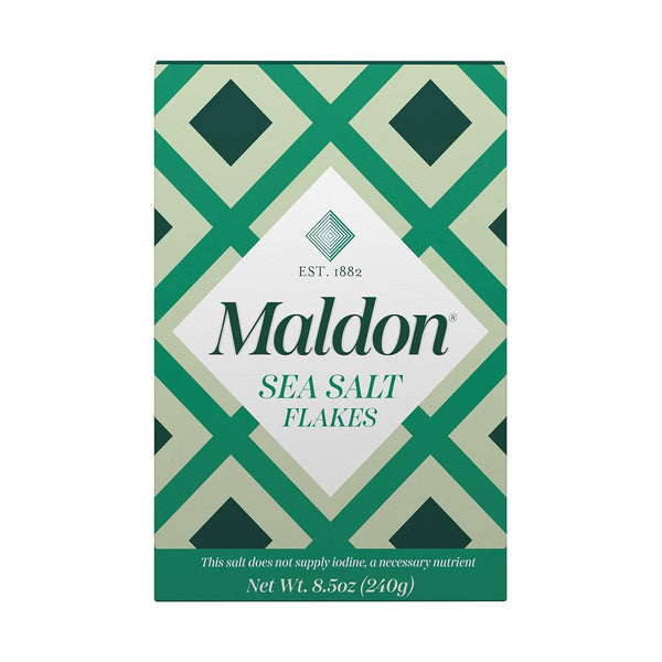 Maldon Sea Salt Flakes 8.5 oz (240 g) pyramid shaped gourmet salt perfect for various dishes