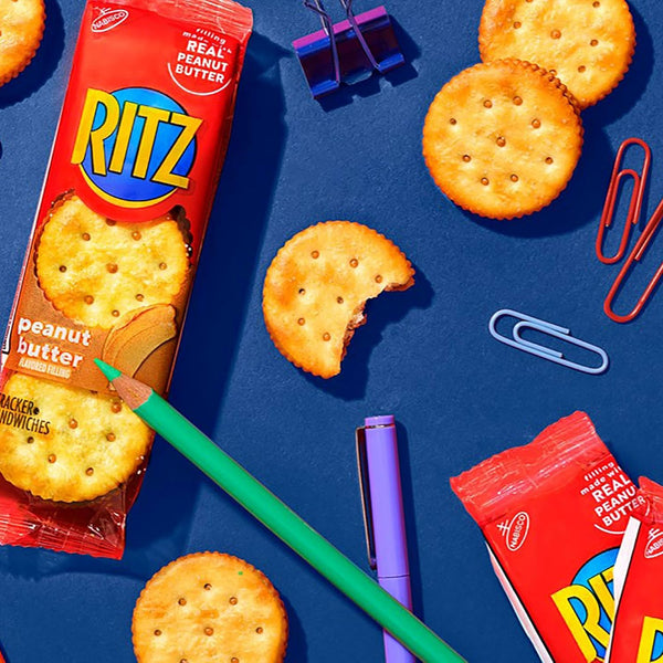 RITZ Peanut Butter Sandwich Crackers, 48 Snack Packs, 6 Boxes, 6 Crackers Per Pack
