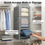 Stackable Closet Storage Bin with Metal Frame, 6-Pack, 40L Capacity