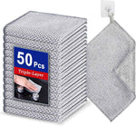 12 PCS 3-Layer Non-Scratch Multipurpose Steel Wire Dishcloths - Reusable Quick-Dry Odor-Free Scrub Cloths for Dishes, Kitchen Cleaning Cloths for Cookware, Sinks, Stove Tops(7.87X7.87)