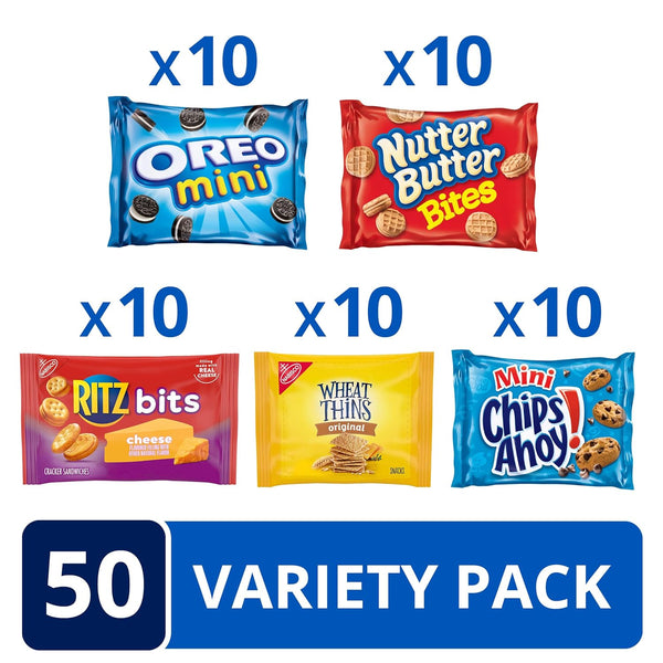 Nabisco Cookie and Cracker Variety Pack with 50 Snack Packs