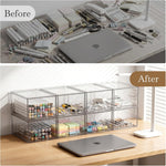 8 Pack Clear Stackable Acrylic Storage Boxes for Art Tool & Sketch Organization