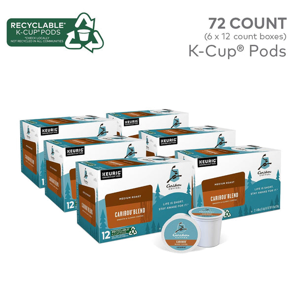Caribou Coffee Caribou Blend Keurig Single-Serve K-Cup Pods, 72 Count, Medium Roast Coffee