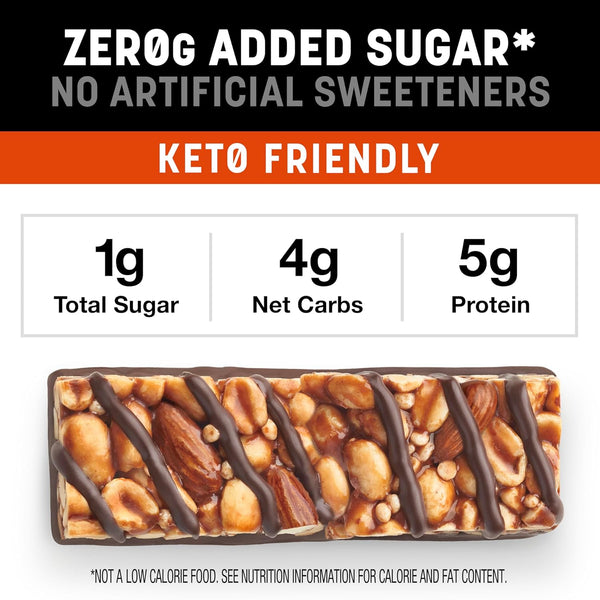 Kind Zero Added Sugar Snacks Bars Variety Pack, Gluten Free, High Fiber, Keto Friendly, 15 Count