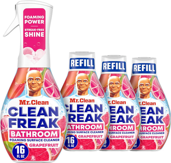 Mr. Clean Clean Freak Multi Surface Cleaning Spray, Deep Cleaning Mist Starter Kit and Refill Bundle, Unstopables Fresh Scent, 64 fl oz