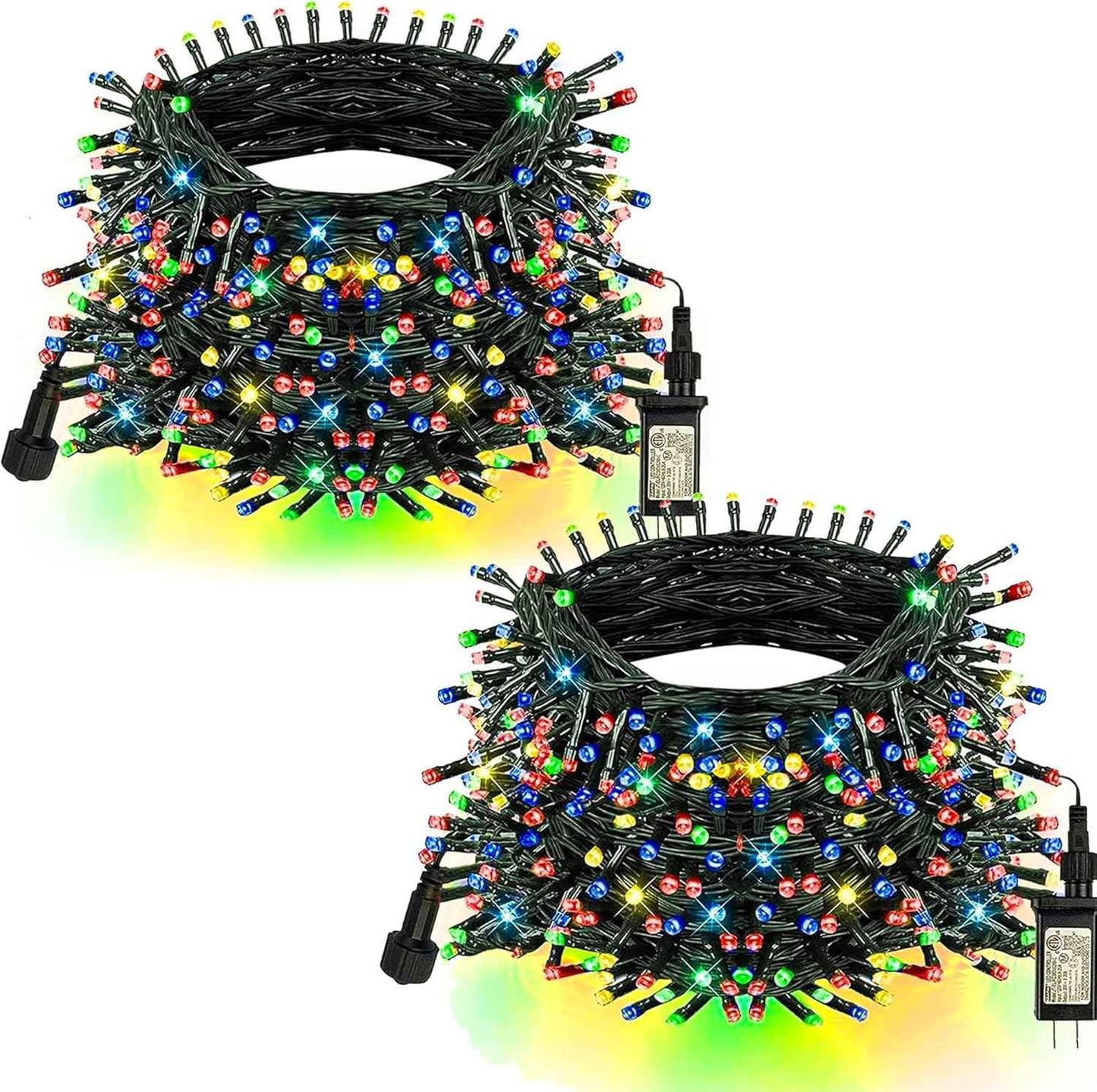 TW SHINE 200 LED Christmas Lights, 66FT Warm White Outdoor Plug-In String Lights with 8 Modes, Waterproof Holiday Décor