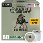Black Rifle Coffee Company Just Black medium roast K Cups, 50 count, compatible with Keurig machines