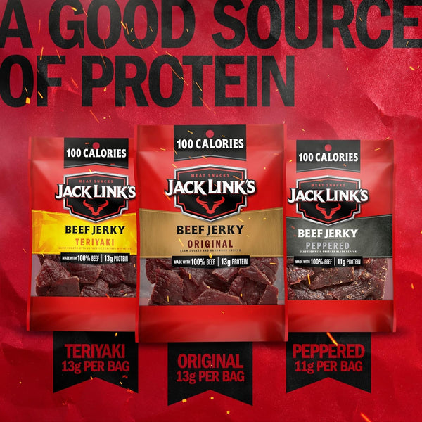 Jack Link's Beef Jerky Variety Pack with 100% Real Beef, 15 Packs, 1.25 oz Bags